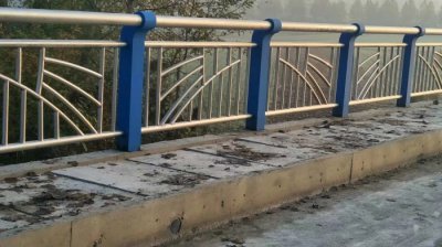 橋梁亞光201不銹鋼復合管護欄 1.2m 藍色